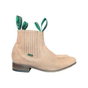 La Barca Nubuck Leather Chelsea Boots Topo Charro Western Cowboy Shoes